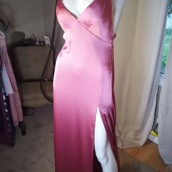 Dress Forum Dresses & Skirts - Dress Forum Satin Slip Dress in Deep Pink